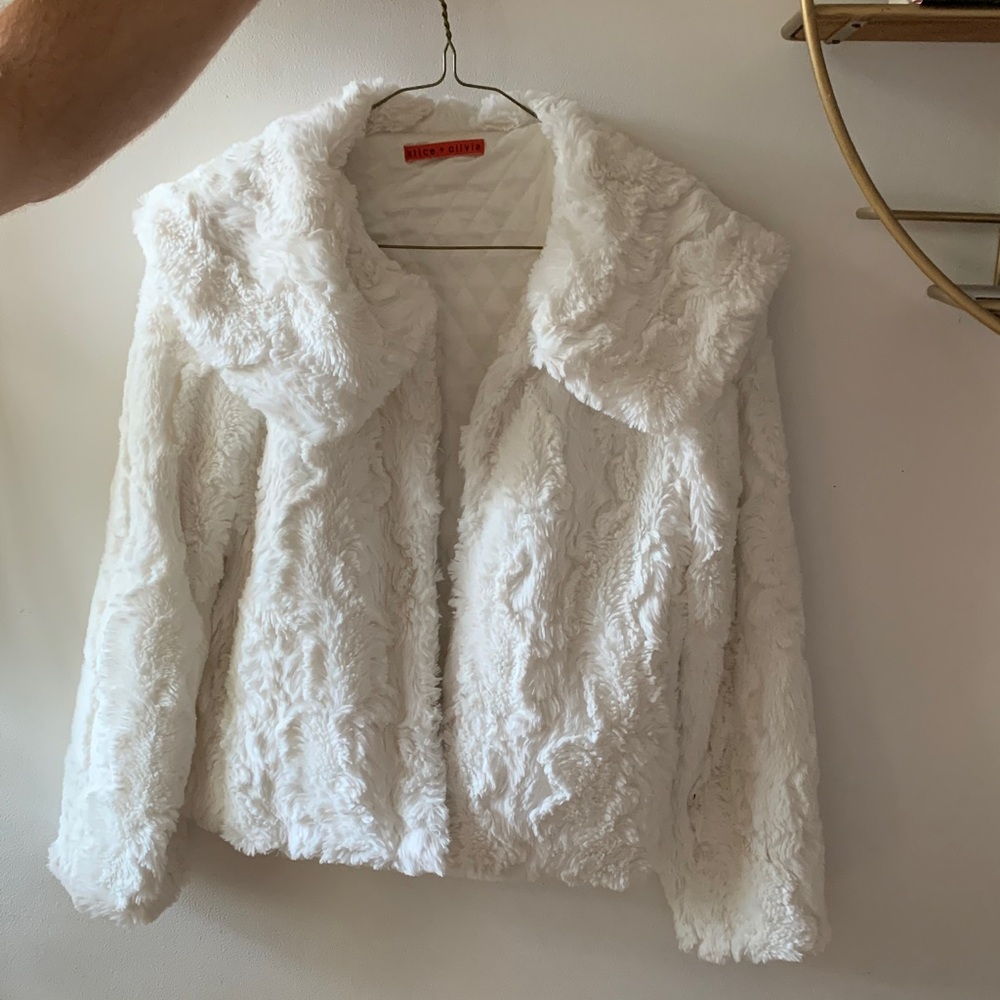 Alice + Olivia Cream Teddy Jacket - Picture 2 of 4